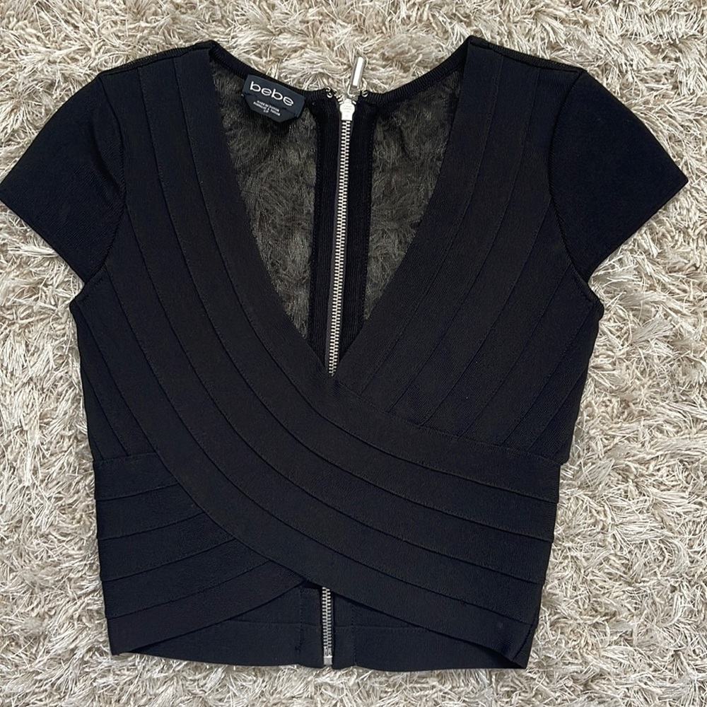 Bebe cropped bandage top